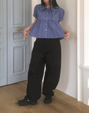 Harper Collar Puff Short Sleeve Blouse
