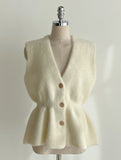 Shua Mink Smoke Peplum Knit Vest