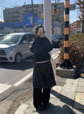 Teten Check Unbalance Midi Skirt