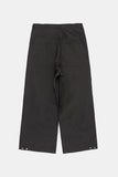 Twill snap wide cotton pants