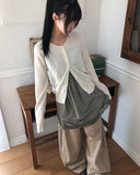 Mihen Round Wool Knit Cardigan