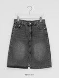 Sapney Incision Denim Midi Skirt