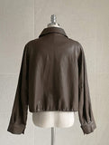 Kellyanne Collar String Leather Jacket