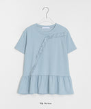 Elg Summer Frill Stripe Short Sleeve Tee