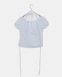 Aring Halter Shirring Puff Lace Blouse