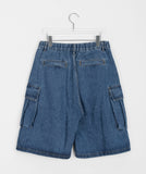 [unisex] Netico Banding Bermuda Denim Cargo Pants