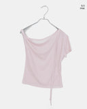 Melving Dot One Off-Shoulder Strap Short Sleeve T-Shirt
