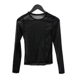 See-through mesh round tee