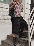 Riddle Stitch Bermuda Denim Pants