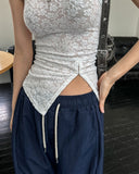 China lace hook slit sleeveless