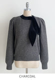 Nael Velvet Tie Pearl Puff Knit