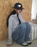 Bre High Neck Waffle Warmer Hooded Long Sleeve T-Shirt