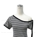 Tio Stripe Strap Overshoulder Tee