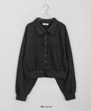 Sieki brushed collar crop cardigan