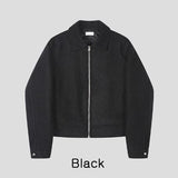 Log Mohair Wool Crop Jacket