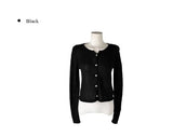 Detting Round V-Neck Knit Cardigan
