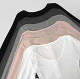 U-neck button-down see-through slim fit t-shirt