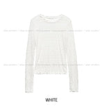 Titi wrinkle see-through layered long sleeves