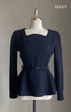 Minoa tweed belt blouse
