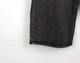 [3WAY] Jiber Snap Button Black Washing Wide Denim Pants