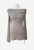 Draped Eyelet Off-shoulder Top