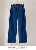 Press Cotton Wide Banding Denim Pants