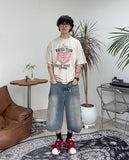 Shirato Camo Bermuda Denim Pants