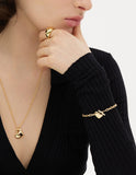 Pebble Heart Silver T-Bar Chain Bracelet