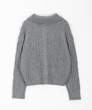 Medel cable collar crop cardigan