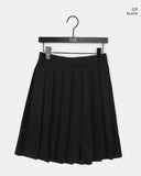 Yuren wool pleated midi banding skirt