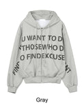 Freno Lettering Hooded Zip-Up