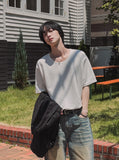 Philip U-neck knit short sleeve T-shirt