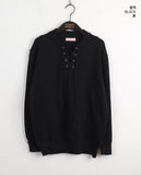 Gender Eyelet Strap Long Sleeve Knit