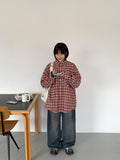 [unisex] Lilky Pocket Check Over Shirt