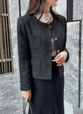 Shurea No Collar Pearl Tweed Jacket