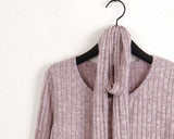 [Muffler Set] Forer Bokashi Ribbed Button Cardigan