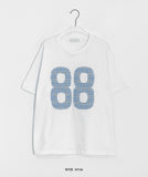 [Unisex] Clown Embroidered Number Short Sleeve Tee