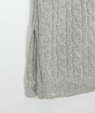 Cotina V-neck Slit Cable Knit