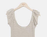 Meon Embossed Short Sleeve Flare One Piece