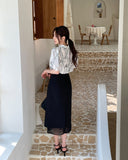 Jelena Chiffon Layered H-Line Skirt