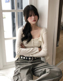Seni Lace Button Layered Cardigan
