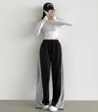 Two-Way Jogger Wide Side Folding Cut Two-Tone Training Pants
