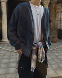 Riggle Washed V-Neck Knit Cardigan