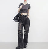 Miton cropped back slit T-shirt