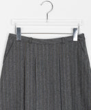 Tobel stripe wool pleated midi skirt - Wool 50