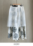 Mona Rose Flare Banding Long Skirt