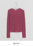Decal Tencel Wool Round Long Sleeve Tee