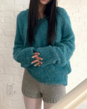 Asa V-neck Over Wool Knit