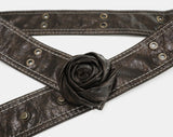 Yukia Rose Vintage Snap Leather Belt
