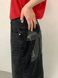 Rikkoni Ribbon Wide Denim Pants